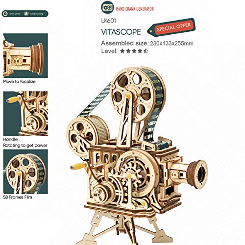 Robotime Mechanical Vitascope Kit - Rompecabezas de Madera de Corte por láser de Modelos de construcción - Juegos de Madera para niños y Adolescentes