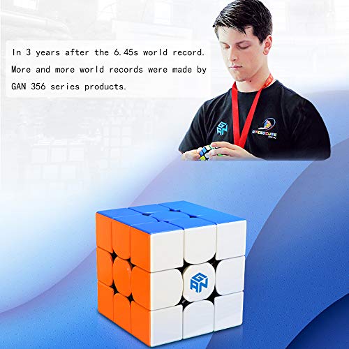 ROXENDA GAN 356 RS Speed Cube, 3x3 Stickerless GAN 356RS Speedcube, GAN Cube V3 System Cubo de Velocidad 3x3x3 for Beginners and Professionals, GAN 356 R Upgraded Version