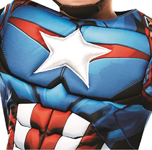 Rubies Disfraz oficial de Marvel Avengers Capitán América de lujo para niños, Color azul, small (640833S)