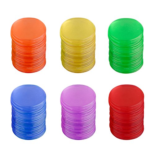 Shappy 120 Piezas de Contador de Color Transparente Marcador de Plástico Chips Bingo con Bolsa de Almacenaje