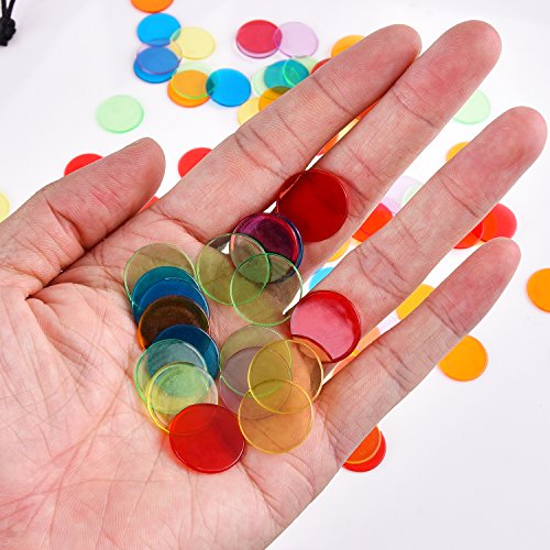 Shappy 120 Piezas de Contador de Color Transparente Marcador de Plástico Chips Bingo con Bolsa de Almacenaje