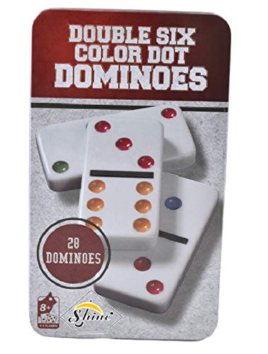 Shine SS9 28 Dominoes Double 6 Dominoes Game Set Dot Design Black
