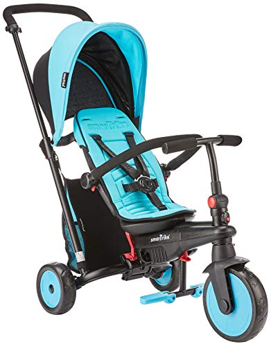 smarTrike STR3 Triciclo Plegable con Carrito Certificado para niños de 1,2,3 años, Triciclo multietapa 6 en 1, Azul
