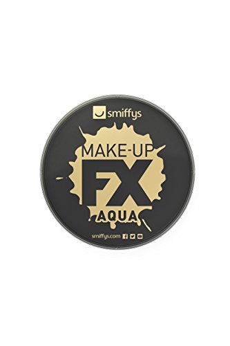 Smiffys Maquillaje FX Smiffy, Aqua Pintura Facial y de Cuerpo, Negro, 16ml, a Base de Agua