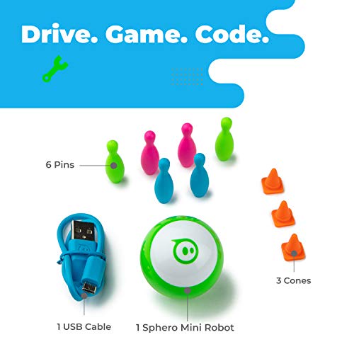 Sphero-Mini Verde Esfera robótica controlada por una aplicación juguete para el aprendizaje y programación en STEM, apto para mayores de 8 años, color (M001GRW)