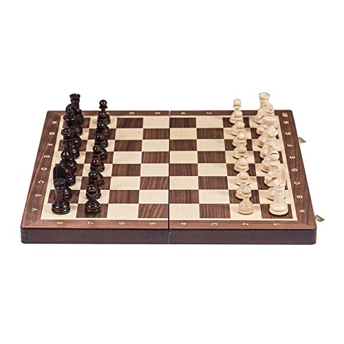 Square - Ajedrez de Madera Nº 4 - Nogal - Tablero de ajedrez + Staunton 4