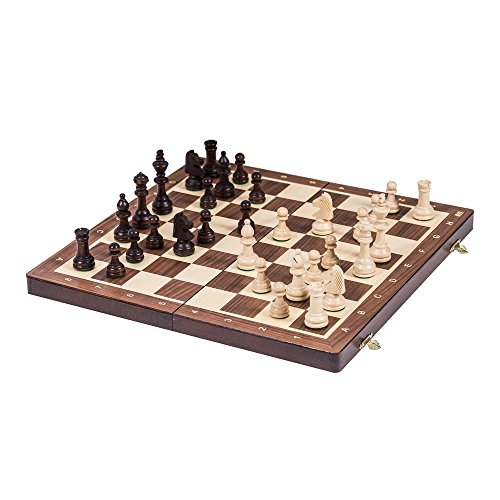 Square - Ajedrez de Madera Nº 4 - Nogal - Tablero de ajedrez + Staunton 4