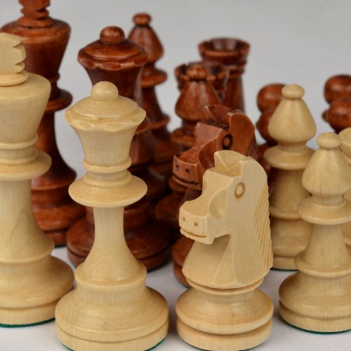 Staunton No. 4 Tournament Chess Pieces w/ Wood Box by Wegiel