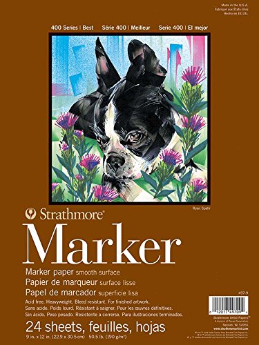 Strathmore Bloc Enc 9x12 24H Marker (400) 190g Blanco, Acrílico, Multicolor, 0.15 x 8.9 x 11.9 cm