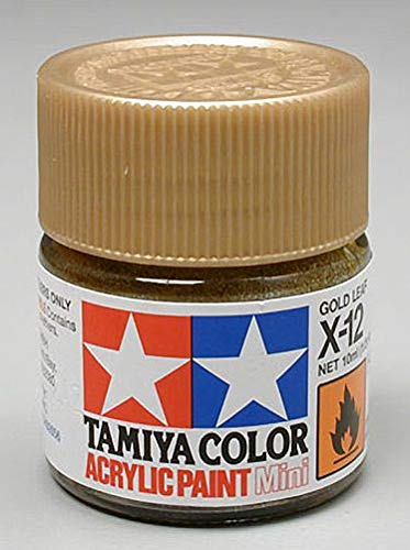 Tamiya 81512 - Pintura Acrílica Mini, Brillo Dorado Frasco de 10 ml, X-12
