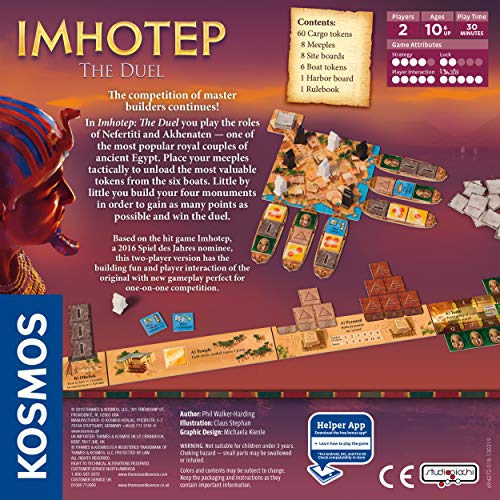 Thames & Kosmos 694272 Imhotep: The Duel | La Competencia de los constructores continúa. | Juego de Estrategia, 2 Jugadores | Edades 10+ |
