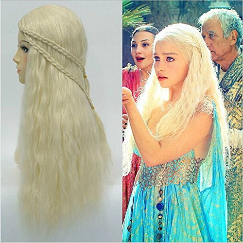 thematys Khaleesi Daenerys Targaryen Peluca Wig - Disfraz de Game of Thrones Carnaval y Cosplay - Mujeres