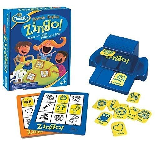 Think Fun- Zingo Juego Bilingual, Color Azul (Ravensburger 76321)