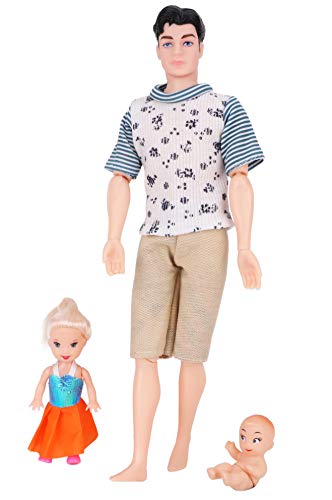 TOYLAND® Doll Family Playset - Daddy, Mummy, Toddler & Baby Bump - Juguetes para niñas