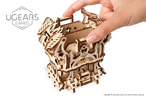 UGEARS Modelo Mecánico Puzzle 3D - Caja para Mazos Barajas de Cartas Tarjetas de Juego de Mesa - Deck Box Estuche Funda de Transporte de Madera para 120 Naipes - Maquetas para Construir Adultos