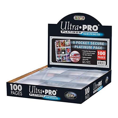 Ultra Pro Páginas con 9 Bolsillos de 7 cm para guardas Cartas, Platinum 84732; 100 páginas