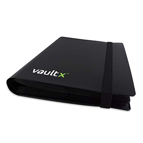 Vault X® Carpeta - Álbum de 4 Bolsillos para Cartas Coleccionables - 160 Bolsillos de Inserción Lateral para TCG (Negro)