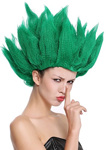 WIG ME UP ® - 91062-PC18 Peluca Hombres Mujeres Carnaval Halloween Cosplay Loki Flor tulipán Demonio Diablo Verde