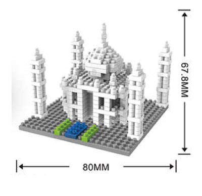 Wise Hawk Taj Mahal de Agra. Modelo de Arquitectura para armar con nanobloques