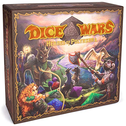 Wiz Dice Dice Wars: Heroes of Polyhedra Juego de Estrategia de fantasía para Mesa, 2-4 Jugadores, Dados Gigantes y Valor de reproducción Infinita