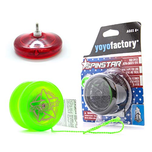 YoyoFactory SPINSTAR Yo-Yo - Negro (Genial para Principiantes, Juego Yoyo Moderno, Cuerda e Instrucciones Incluidas)