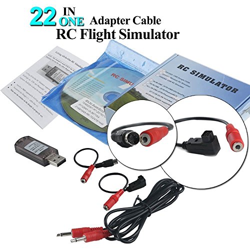 YUNIQUE- Espana 22 in 1 RC Flight Simulator Adapter Cable for G7 Phoenix 5.0 XTR VRC Transmitter, Flysky Frsky Remote Controller FPV Racing (XM-YBIH-HL5M)