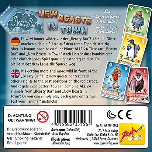 Zoch 601105056 Beasty Bar New Beasts in Town - Juego de Cartas (edición Nueva)