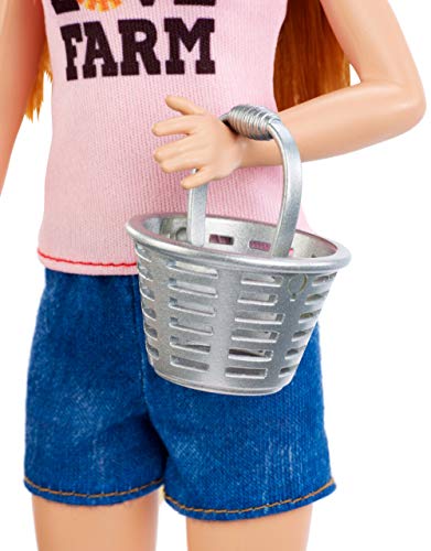 Barbie Quiero Ser Granjera de Gallinas y Pollitos, Muñeca con Animales y Accesorio (Mattel FXP15) , color/modelo surtido