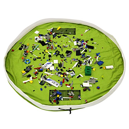 BelleStyle Bolsa de Almacenamiento de Juguetes para niños, Alfombra de Juego Organizer para Juegos de niños, Juguetes de Niños una Limpieza más Rápida (Verde, 150 cm)