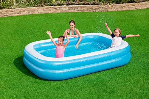 Bestway Family, Pool rechteckig für Kinder, Leicht aufbaubar, Blau, 262x175x51 cm Piscina Rectangular para niños (262 x 175 x 51 cm), Color Azul, (1054153XXX20)