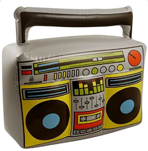 BLOW UP INFLATABLE BOOM BOX PARTY COSTUME ACCESSORY HIP HOP 80'S FANCY DRESS by Partyrama
