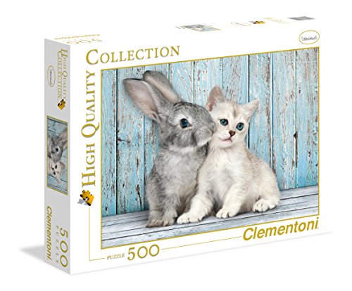 Clementoni-Los Pingüinos De Madagascar Puzzle 500 Piezas Gato Conejo (350049)