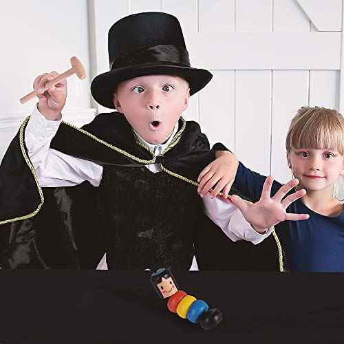 Colmanda 2 Piezas Juguete Mágico de Hombre Wooden Man Daruma Stage Magic Props Halloween Magic Tricks Estilo Japonés Inmortal Marioneta para Niños y Adultos