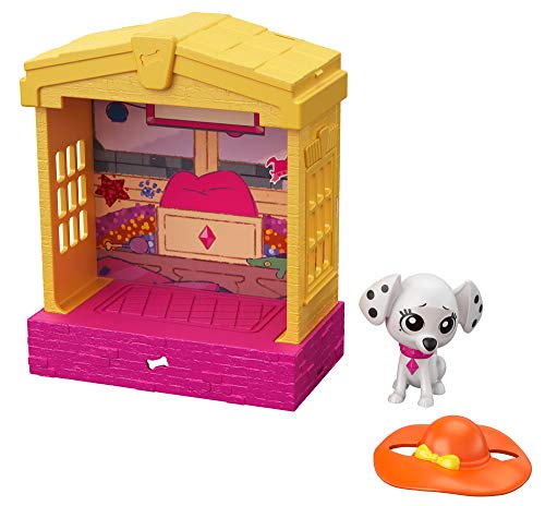 Disney 101 Dalmatian Street Casita para perros con figura Deja-Vu y accesorios, juguete niños +5 años (Mattel GBM33)