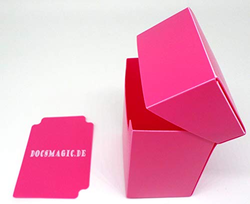 docsmagic.de 8 x Deck Box Full Pink + Card Divider - Caja Rosa - PKM YGO MTG