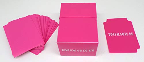 docsmagic.de Deck Box Full + 100 Double Mat Pink Sleeves Standard - Caja & Fundas Rosa - PKM MTG