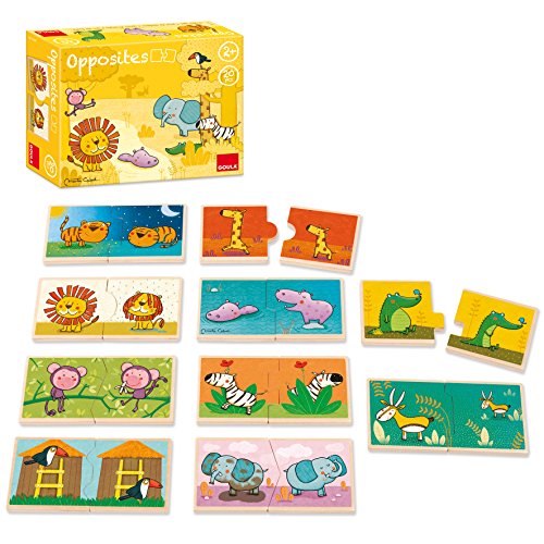 Goula 10 puzzles de 2 piezas de madera con animales de la selva , color/modelo surtido