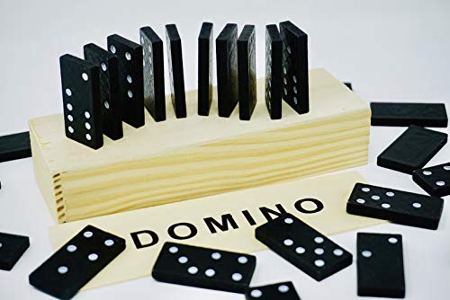 Juego de 2 juegos de Mikado y Domino, 2 unidades, colección de juegos de madera en una práctica caja de madera con instrucciones de juego (incl. Mini`s - Sorpresa lógica pensando en la motricidad