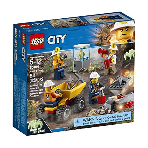 LEGO City - Mina: Equipo, Juguete Creativo de Construcción de Grupo de Mineros con Muñeco de Araña que Brilla en la Oscuridad para Niños y Niñas  de 5 a 12 Años, Incluye Minifiguras (60184)