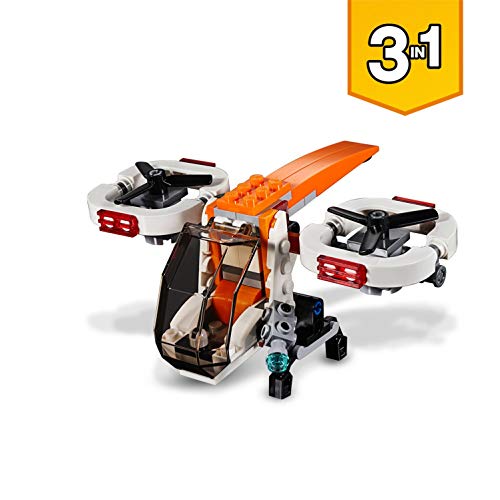 LEGO Creator - Dron de Exploración, Juguete de Construcción 3 en 1 con Piezas de Colores para Niños y Niñas de 6 a 12 Años con Diferentes Detalles (31071)