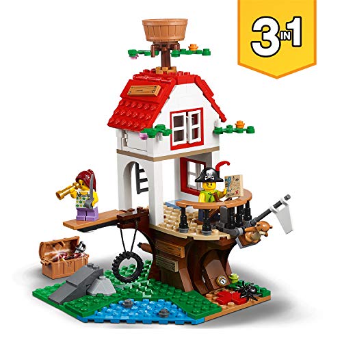 LEGO Creator - Tesoros de la Casa Árbol, Manualidad niños y niñas de Juguete de Piratas para Construir 3 en 1, Incluye Minifiguras, Barco Pirata y Aventuras (31078)