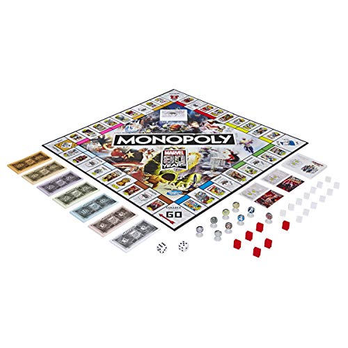 Monopoly - Juego de Mesa Monopoly de Marvel 80 años Comics