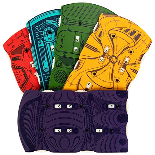 Paquete de 5 rastreadores de salud de bolsillo Sci-Fi, alienígena espacial, accesorio de juego de rol de mesa retro, personaje HP Tracker compatible con Starfinder y Dungeons & Dragons