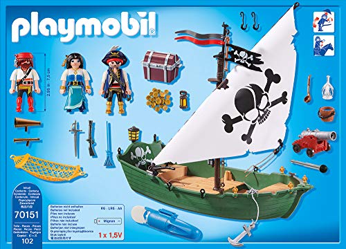 PLAYMOBIL- Pirates Figuras y Juegos de contrucción, Color carbón (70151)