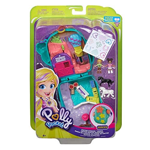 Polly Pocket Cofre Rancho de Cactus con muñeca vaquera y accesorios, juguete +4 años (Mattel GKJ46)