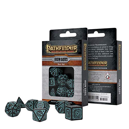 Q Workshop Pathfinder Iron Gods RPG Ornamented Dice Set 7 Polyhedral Pieces