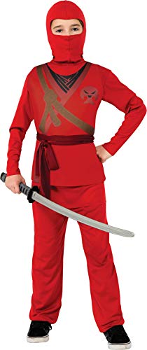 Rubies - Disfraz de ninja rojo con calavera para niño, infantil S (3-4 años)