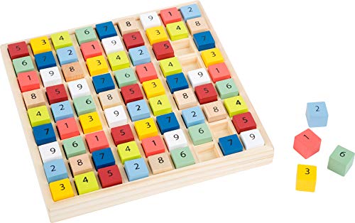 small foot company- Sudoku Educate de Madera con Coloridos Cubos numéricos, Entrena la comprensión de los números. Juguetes, Multicolor (Small Foot by Legler 11164)