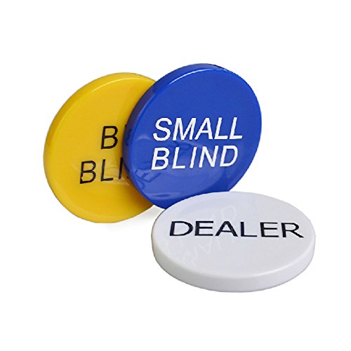 SmartDealsPro Set of 3 Small Blind, Big Blind and Dealer Poker Buttons by Smartdealspro