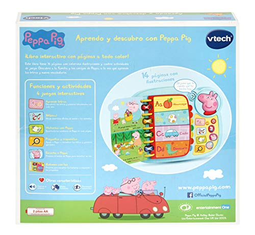 VTECH- Aprendo y Descubro con Peppa Pig Libro Infantil Que Enseña El Abecedario y Nuevas Palas, Multicolor, Talla Única (3480-518022) , color/modelo surtido